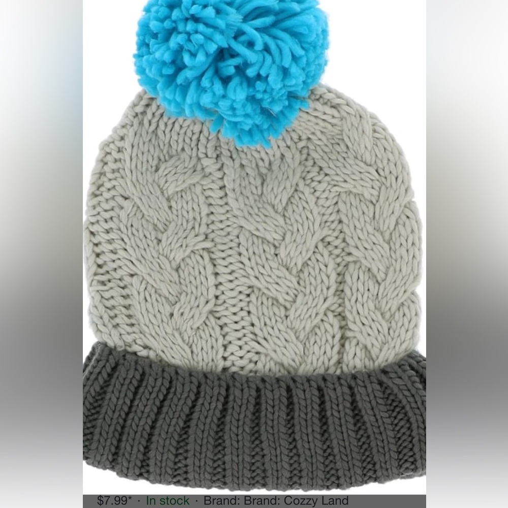 🌵‎ Beanie Hat Gray/Blue. NWOT